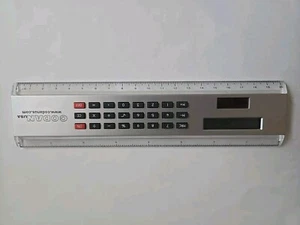 8 Inch Ruler With Calculator, Works, Vintage - Picture 1 of 4