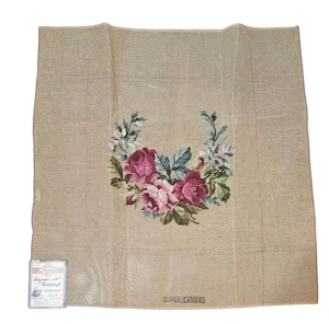 Vorgearbeitete Nadelspitze Rose Mitte auf 26"×26" Leinwand - Bild 1 von 5