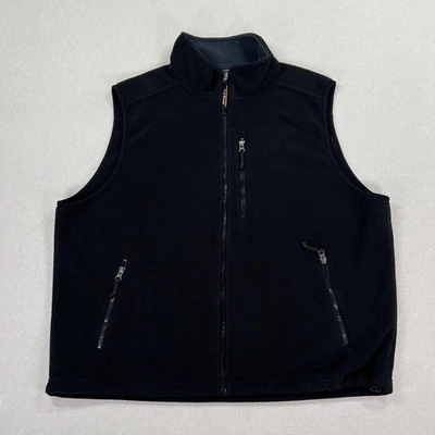 LL Bean Vest Mens XL Black Fleece Full Zip Sleeveless Jacket Outdoors Warm - Image 1 of 4