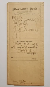 1909 Handwritten Warranty Deed W. & Ella Brewer Falls County Texas to J.C. Evans - Picture 1 of 4