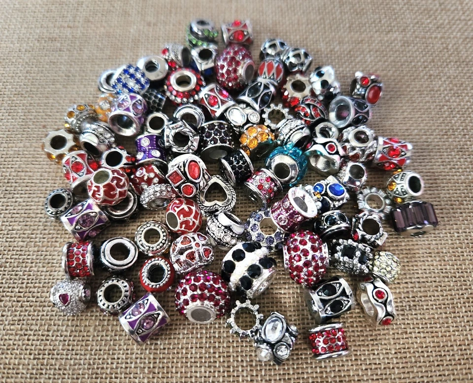 8 Oz Of Large Hole Beads European Crystal Metal Assorted Lot Mix Lot 18 - Image 1 of 1