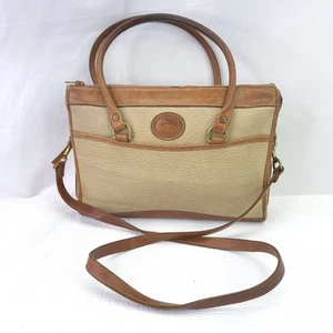 Vintage Dooney & Bourke Coldwater Canyon hellbraun genarbtes Leder Schultertasche Handtasche Tasche - Bild 1 von 9