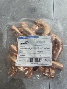 Bluefin CPSE075 3/4" Presse Kupfer 90 Street Winkel (FTG X Press) 10er Pack - Bild 1 von 3