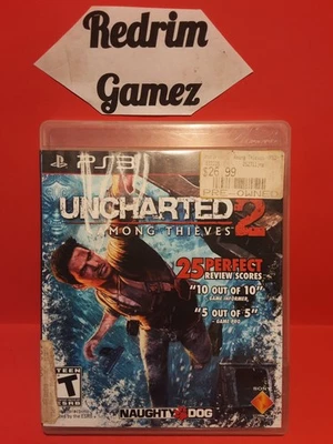 Uncharted 2 Among Thieves COMPLETO Etiqueta Negra Sony PS3 Videojuegos Naughty Dog - Imagen 1 de 3