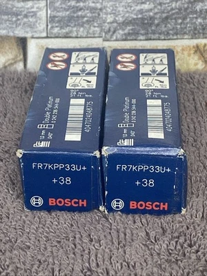 (2) Bosch Double Platinum FR7KPP33U+ Spark Plugs New Old Stock New In Box - Image 1 of 4