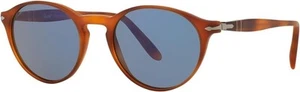 Persol PO3092SM 900656 50mm Terra Di Siena/Light Blue Round Sunglasses - Picture 1 of 8