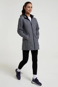 Mountain Warehouse Nevis Mujer Longline Chaqueta Polar Damas Anti Píldoras Sudadera con Capucha - Imagen 1 de 57