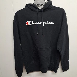 Champion Auténtico Para Hombres L Ropa Atlética Pullover Script Spellout Sudadera con Capucha Suéter - Imagen 1 de 7