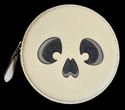 NUEVO CON ETIQUETAS Coach CW935 Calavera Estuche para Monedas Bolsa Cambio Cartera Tiza Halloween Nuevo con Etiquetas Foto 1 de 3