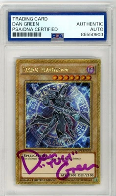 PSA Signed Dan Green Yu-Gi-Oh! TCG Dark Magician (Gold Secret Rare) MVP1-ENGV3 - Image 1 of 2