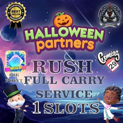 🔥 RUSH 🔥 1x SLOTS  HALLOWEEN PARTNERS 🔥 Monopo_Ly Go Full Carry 80k Point 🎲 - Image 1 of 3