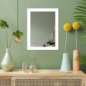 Rectangular Wall Mirror White Decorative Mirror 12" x 16" Wall Mirror for Ent... - Picture 1 of 5