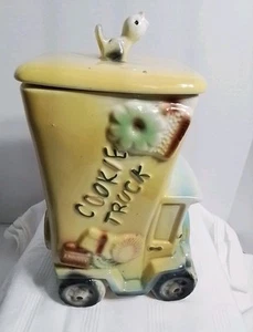 Vintage Rare USA American Bisque Cookie Truck #744 1958 Cookie Jar No Cracks - Picture 1 of 10