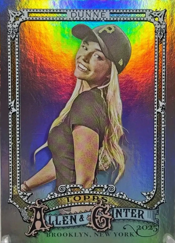 2025 TOPPS ALLEN GINTER LIVVY DUNNE #225 FOLHA ARCO-ÍRIS! CHAPÉU PIRATAS! IMPRESSÃO BAIXA! - Imagem 1 de 1