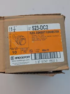 10 Pcs Bridgeport 523-DC2 - 1 1/4” in Flex Conduit Connector Screw In Type - Picture 1 of 3