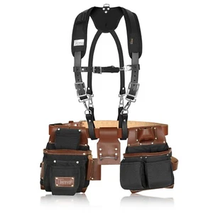 TRUTUCH Nylon and Leather Tool Belt with Leather Work Suspender | Electrician