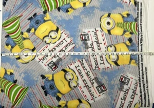 Dear Santa - I Can Explain - Despicable Me Minions on Blue Background - Fleece - Picture 1 of 3