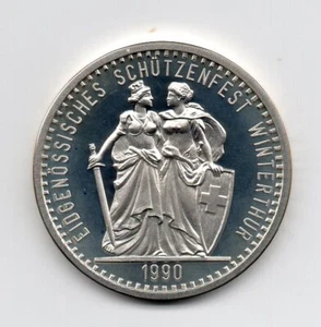 Svizzera 50 Francs (Federal Festival IN Winterthur) Thaler Silver / Prf 1990 - Picture 1 of 2