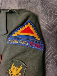 Army Green Dress Coat Large 37 Seven Steps To Hell Patch Uniform Jacke Herren - Bild 1 von 16