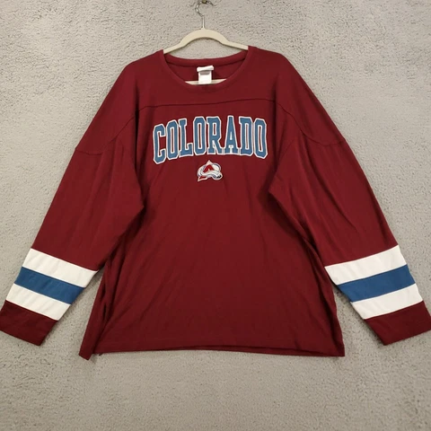 Colorado Avalanche Shirt NHL Hockey Jersey Adult Large Embroidered Burgundy READ Cover