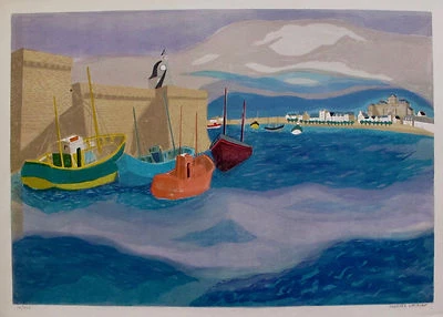 GEORGES LAMBERT "SEASIDE SAILBOATS" Hand Signed Limited Edition Lithograph Art - Image 1 of 2