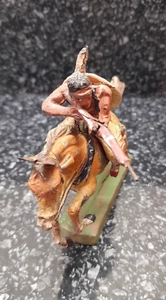 Elastolin Vintage Wild West Indian figure on horseback Made In Germany - Imagen 1 de 5