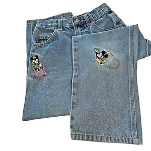 Mickey & Co Jeans Carpenter Pants Youth Size 7 Blue Actual 22 X 20 Vintage - Picture 1 of 11
