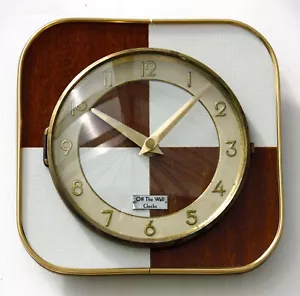 NEW 20cm Mid Century Wall Clock - Retro Wall Clock White Formica Vintage French - Picture 1 of 3