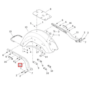 HARLEY DAVIDSON STAFFA SUPPORTO PARAFANGO POSTERIORE RH 59500681 - Foto 1 di 1