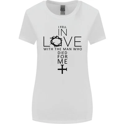 In Love With the Cross Christian Christ Womens Wider Cut T-Shirt - Image 1 of 4