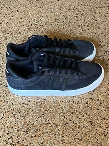 Men's Size 7.5 - adidas Daily 2.0 Black Denim Low Sneaker Lace Up - Picture 1 of 5