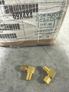 Weatherhead Danfoss 69X4X4 Brass 90° Elbow 1/4” Compression x 1/4” Male (2-Pack) - Picture 1 of 3