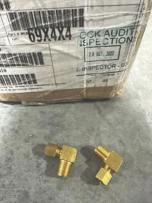 Weatherhead Danfoss 69X4X4 Brass 90° Elbow 1/4” Compression x 1/4” Male (2-Pack) - Image 1 of 3