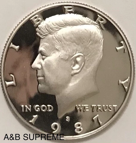 1987 S Kennedy Half Dollar Gem Cameo Clad Proof Cover