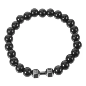 Pulsera ponderada para hombre gimnasio hombre negra fitness hombre aleación de roca volcánica - Imagen 1 de 12