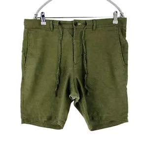 GANT Dunkelgrün Mens Relaxed Fit Leinen Shorts Größe L - Bild 1 von 8