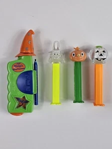 4 Halloween Pez Spender Jack O Laterne Hexe Kürbis Magie Süßigkeiten Spender  - Bild 1 von 7