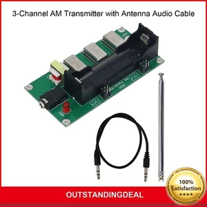 3-Channel AM Radio Transmitter with Antenna Audio Cable 1MHz 3MHz 5MHz Finished - Zdjęcie 1 z 8