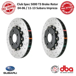 DBA Slotted 5000 Series Front Brake Disc Rotor Pair Fits 04-06 / 11-13 Impreza - Bild 1 von 8