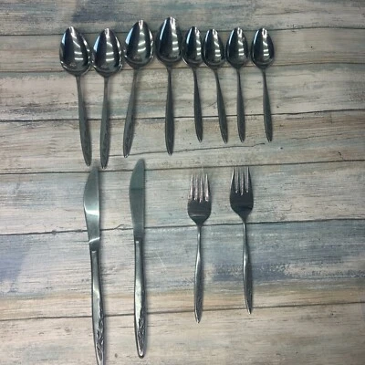 Stylecraft Stainless Steel Flatware Japan Lot Vintage Scroll Spoon Knife Fork - Image 1 of 4