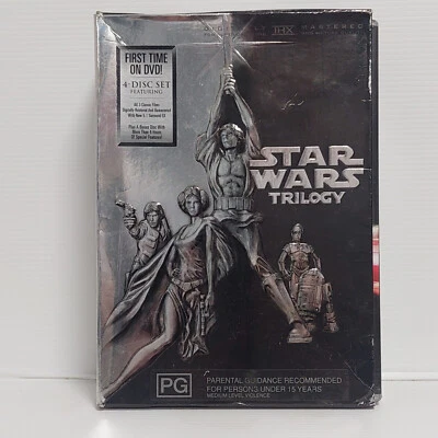 Star Wars Trilogy Episode IV V & VI DVD Box Set 2004 4-Disc Set PAL R4 Free Post - Image 1 of 4