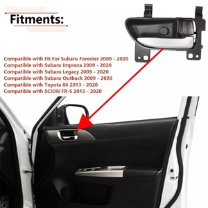 Inside Right Door Handle w/ Lever For Subaru Forester Impreza Legacy Outback BRZ - Picture 1 of 7