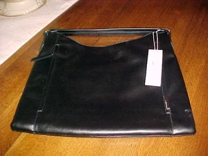 NEU MIT ETIKETT CALVIN KLEIN DAMEN (UNISEX) GROSSE SCHWARZE LEDER MESSENGER DOKUMENTENTASCHE - Bild 1 von 11