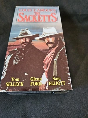 The Sackets Louis L'Amour's 1990 VHS 2 TAPE Tom Selleck Glenn Ford Sam Elliot - Image 1 of 4