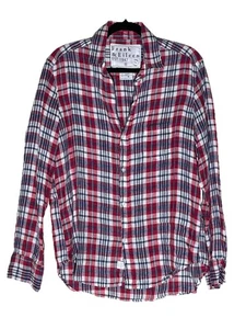 Frank & Eileen Eileen kariertes Leinenhemd Langarm Knopfleiste Damen Gr. S Multi - Bild 1 von 12