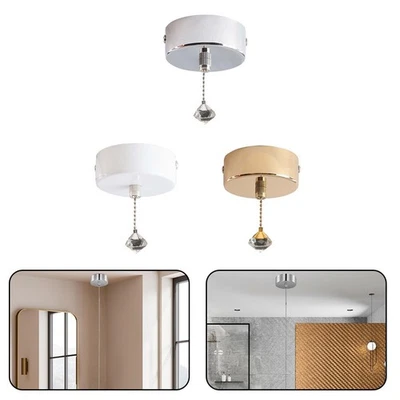 Ceiling Mounted Pull Cord Light Switch with Elegant Antique Brass Finish - Image 1 of 4