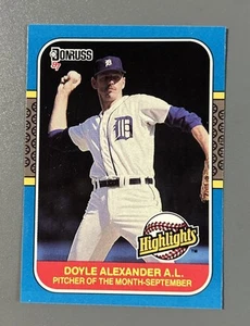 1987 Donruss Baseball Highlights Doyle Alexander Detroit Tigers #52 - Picture 1 of 2