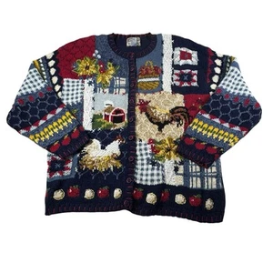 Vintage Heirloom Collectibles Cardigans 3X Farm Fall CottageCore Chunky Grandma - Bild 1 von 7
