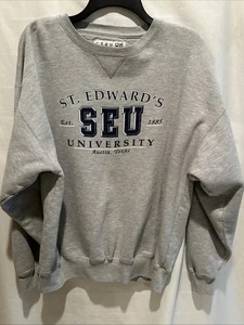 St. Edward's University Hilltoppers College Sweatshirt Pull Over Sweater Vtg HTF - Picture 1 of 19