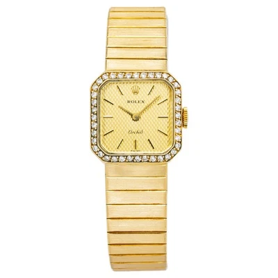 Rolex Orchid 385 Vintage 18K YG Bisel Diamante Esfera Oro Cuarzo Dama Reloj 20mm Foto 1 de 4